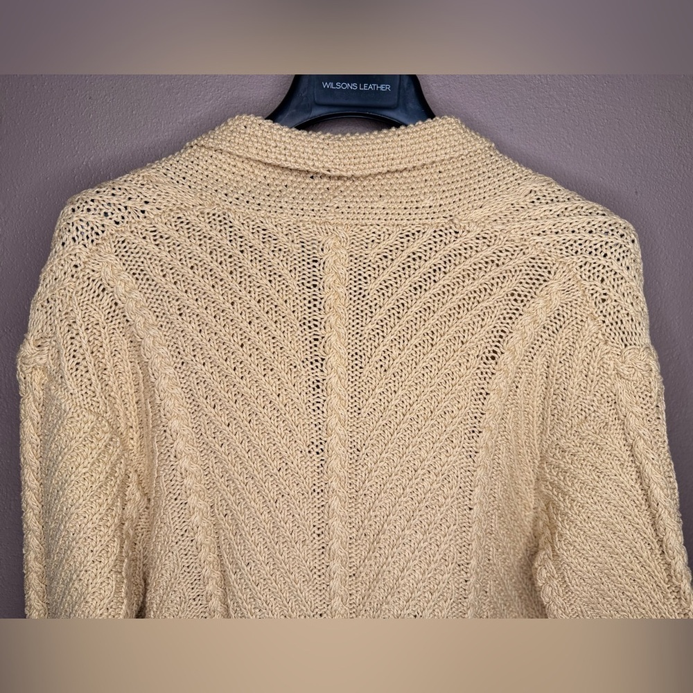 Rare Vtg Ralph Lauren Exclusive Hand Knit Soft Yellow Sweater Cardigan Size Lrg - Picture 7 of 11